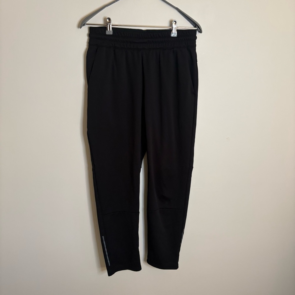 Members Mark Black Tech fleece Relaxed Fit Joggers Tapered Legs Mens medium